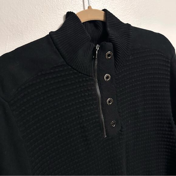 INC Mens Pullover Casual Black Long Sleeve 1/4 Zip Sweater XL - Picture 3 of 4